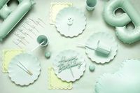 PartyDeco Pastel servetten met strik Groen - 12 stuks - 33 x 33 centimeter