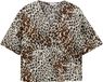 s.Oliver Blouse V-hals korte mouw katoen panterprint crème 44