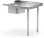 HENDI Laadtafel met gootsteen – linkerzijde – roestvast staal – 1200x700x850 mm