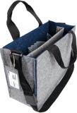 Sigel Desk Sharing Bag - opbergtas - bureautas voor hybride werken - Bicolor Medium - vilt grijs/blauw - SI-BA424