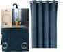 Atmosphera rideau Lilou - 2x - L260 x B140 cm - bleu marine - polyester - avec œillets