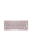 CHERRY KW 7100 MINI BT, compact multi-apparaat toetsenbord met drie Bluetooth-kanalen, Duitse lay-out (QWERTZ), plat ontwerp, inclusief draagtas, Cherry Blossom