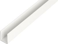 Merkloos / Sans marque Alberts 498931 U-profiel | kunststof, wit | 1000 x 12 x 10 mm | set van 12