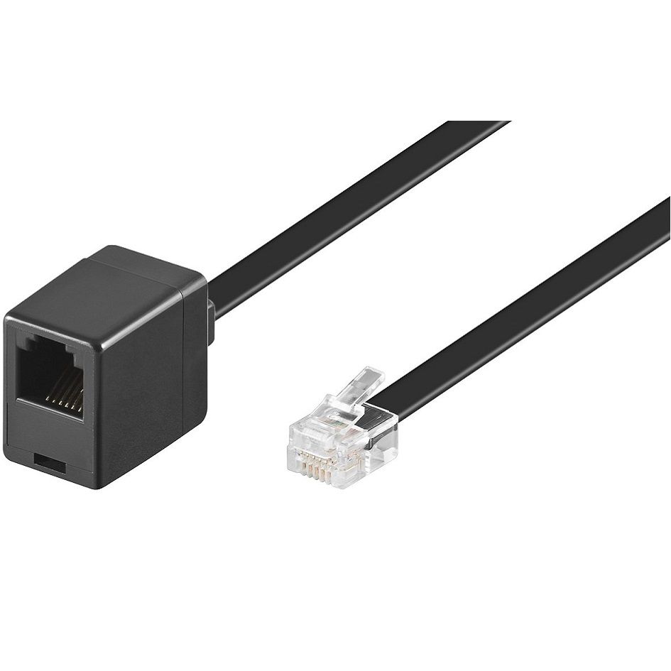 Goobay Telefoon verlengkabel RJ12 - RJ12 / zwart - 10 meter