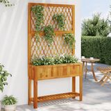 vidaXL Plantenbak met latwerk en schap 100x32x185 cm acaciahout