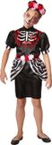 Tectake dressforfun - Griezelige skeletdame Kostuum - Kinderen - Maat 104 (3-4 jaar) - Halloween