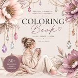 Coloring Fantasy flowers & beautiful moments Coloring book