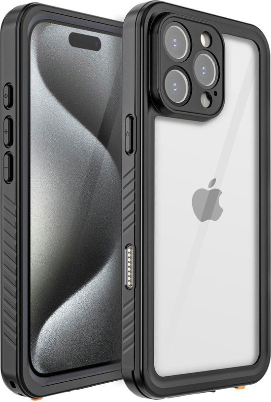 Redpepper Dot Plus Waterproof Backcover geschikt voor Apple iPhone 16 Pro - Zwart
