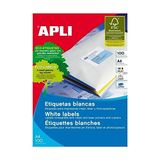 Apli Adhesive labels 01298 70 x 36 mm 100 Sheets White
