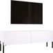 Meuble TV : blanc mat avec pieds noirs, 140 x 52 x 32 cm