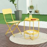 en.casa Tuintafel Sandefjord bijzettafel rond metaal 57,5xØ40 cm geel