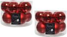 Decoris Kerstballen set - 20x stuks - kerst rood - glas - 6 cm - glans en mat