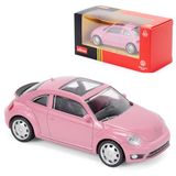 CMJ Volkswagen Kever 1:43 modelauto van gegoten spuitgietwerk, roze, gedetailleerd verzamelstuk, officieel gelicentieerd product