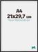 yd. - Cadre photo A4 21x29,7 cm - Plastique - Noir Mat - Annecy