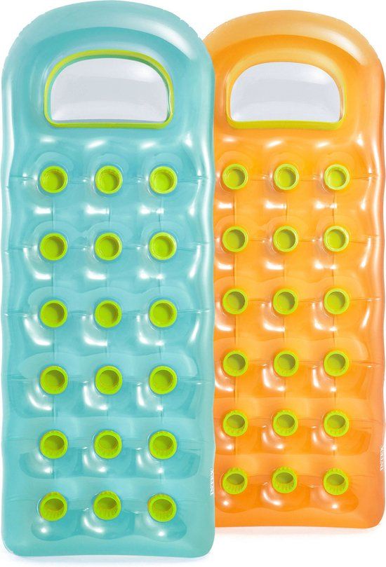 Intex Opblaasbaar Luchtbed 18 Pocket Suntanner - Zwart - 188 x 188 cm