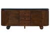 Buffet FLORENZ 200x40x80cm bois de manguier marron foncé laqué / marbre noir