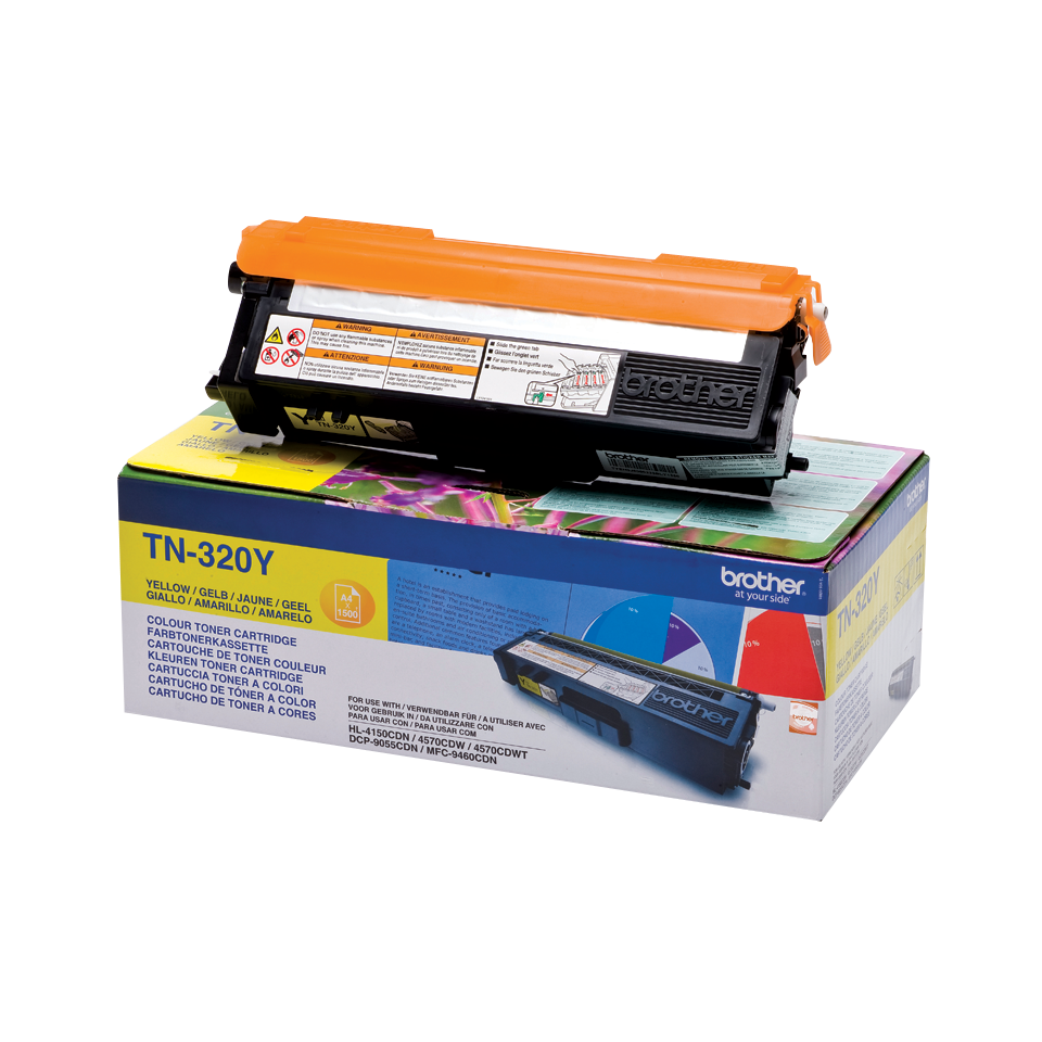 Brother TN-320Y Toner Cartridge - Yellow - Compatible with HL4140CN, HL4150CDN, HL4570CDW, HL4570CDWT, DCP9055CDN, DCP9270, MFC9460CDN, MFC9465CDN, MFC9970CDW