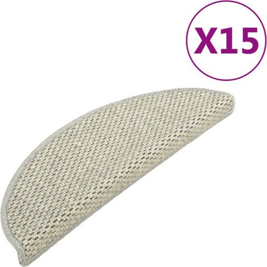 vidaXL Trapmatten - zelfklevend - 15 stuks - sisal-look - 56x20 cm - lichtgroen