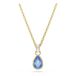 Swarovski Chroma Hanger, Peervormig Slijpsel, Blauw, 18 Karaat Gouden Afwerking