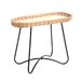 HAKU Bijzettafel van wilgenvlechtwerk naturel onderstel zwart metaal multiplex vlechtwerk van wilg sofatafel salontafel - Maat: B 70 cm x H 55 cm x D 33 cm, Stijl: Bohemian