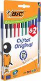 BIC Cristal balpen, medium, assorti, blister van 8 + 2 GRATIS