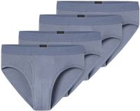 Schiesser Rib Essentials Heren Slip Blauw/Grijs Effen Katoen/Elastaan Maat S