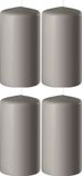 Enlightening Candles 4x bougies cylindriques sable gris/bougies tronc 6 x 12 cm 45 heures de combustion - Bougies inodores sable gris