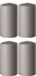Enlightening Candles 4x bougies cylindriques sable gris/bougies tronc 6 x 12 cm 45 heures de combustion - Bougies inodores sable gris