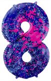 Folat Folieballon Cijfer 8 Paint Splash - 86 cm