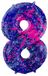 Folat Folieballon Cijfer 8 Paint Splash - 86 cm