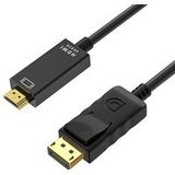 Phonillico® 4K DisplayPort naar HDMI-kabel 1,8 meter unidirectionele transmissie voor Lenonvo HP Dell AMD Asus Nvidia