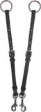 QHP Martingaal vork regular Black - Cob | Zwart | Leer