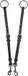 QHP Martingaal vork regular Black - Cob | Zwart | Leer