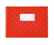 HERMA 19840 Boekomslagen DIN A5 dwars, bast, ordopjes met etiket en baststructuur, van duurzame en afwasbare polypropyleen folie, set van 10 boekjes voor schoolschriften, rood
