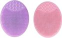 Sans marque 2 x brosse de nettoyage du visage en silicone souple pour massage, peeling des pores, rose, violet