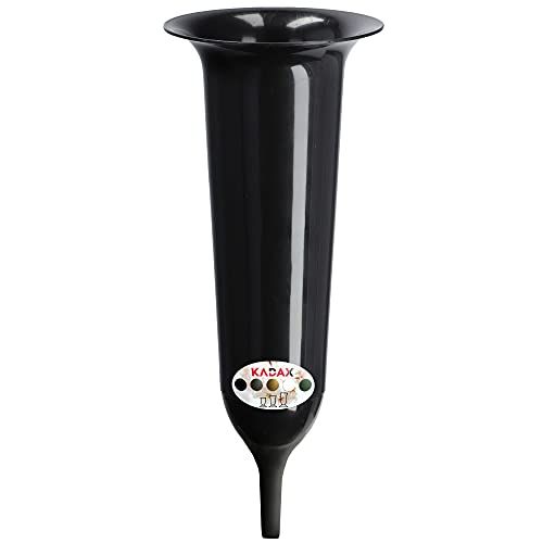 KADAX Grafvaas, kunststof vaas voor bloemen, weerbestendige begraafvaas, vorstbestendige steekvaas voor graf, weerbestendige grafdecoratie (13,5 cm, grondpen, zwart)