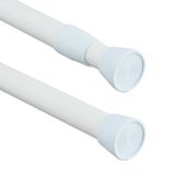 Merkloos / Sans marque Relaxdays Uitschuifbare gordijnroede - 120 - 220 cm - zonder boren - zelfklemmend - wit