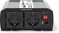 Nedis Auto Omvormer 1000W – 24V / 230V – 2x Stopcontact & 1x USB Oplaadpoort – Gemodificeerde Sinusgolf – Spanningsomvormer