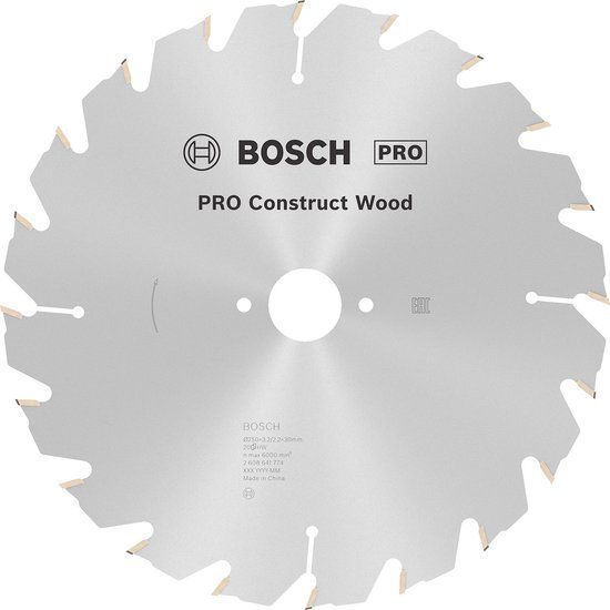 Bosch Accessoires Bosch Professional Cirkelzaagblad Construct Wood 250 x 30 x 3.2 mm 20T