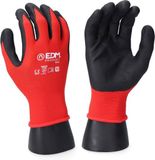 EDM Werkhandschoenen Polyester Rood Latex Zwart Maat 9