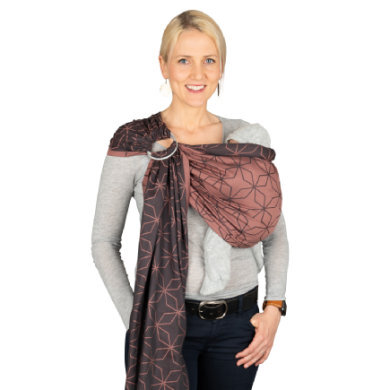 Hoppediz Ring-Sling Draagdoek Jacquard Malmö Rosé - Roze/lichtroze