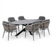 AVH-Collectie Puccini Luxor dining tuinset 220x120xH75 cm 7 delig antraciet keramiek