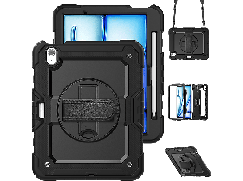 JustinCase MM Shockproof Case voor iPad Air 11 2024 (6th Gen) - Zwart