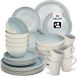 tectake® Service set Mare - 30-delig - Aardewerk - Grijs
