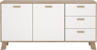 Tvilum Ikast dressoir 2 deuren, 3 lades eiken decor, wit