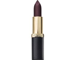 L'Oréal Make-Up Designer Color Riche Matte Lipstick - 473 Obsidian - Paars - Verzorgende Matte Lippenstift verrijkt met Camillia en Jojoba oliën - 4,54 gr.