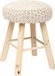 Atmosphera Ribcord krukje model Ibiza - beige - hout/stof - D31 x H43 cm