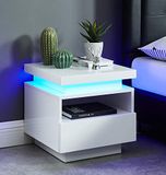BAÏTA Cosmos Nachtkastje, LED, blauw, wit gelakt
