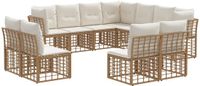 vidaXL - Hoek loungeset - Naturel - Polyester - 11 zitplekken - Exclusief kussen