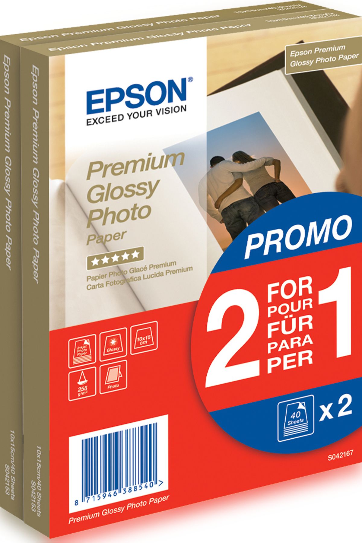 Epson Premium Glossy Photo Paper - 10x15cm - 80 Sheets